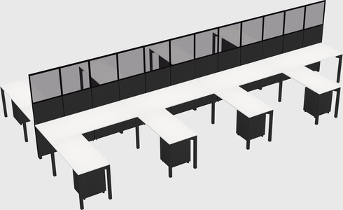 Shared l-shape cubicle