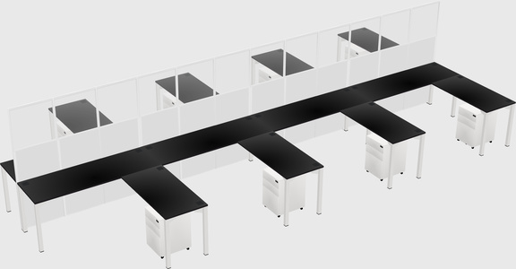 Shared l-shape cubicle
