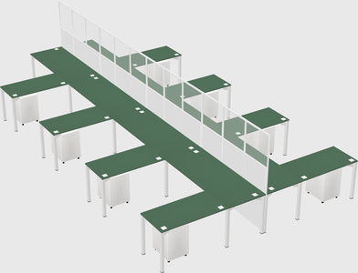 Shared l-shape cubicle