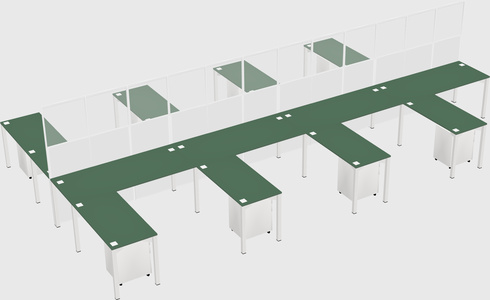Shared l-shape cubicle