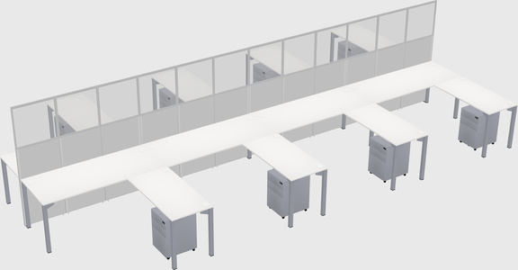 Shared l-shape cubicle