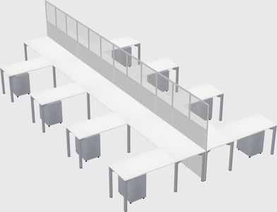 Shared l-shape cubicle
