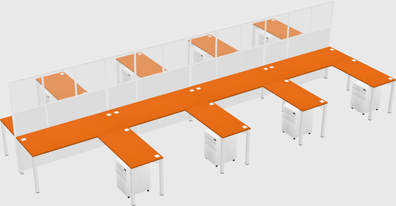 Shared l-shape cubicle