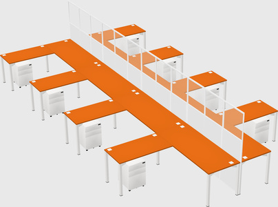 Shared l-shape cubicle