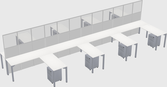 Shared l-shape cubicle