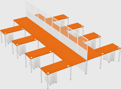 Shared l-shape cubicle