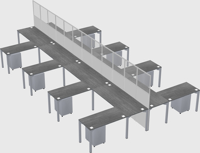 Shared l-shape cubicle