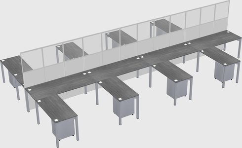 Shared l-shape cubicle
