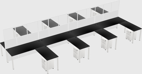 Shared l-shape cubicle