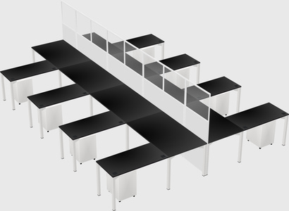 Shared l-shape cubicle