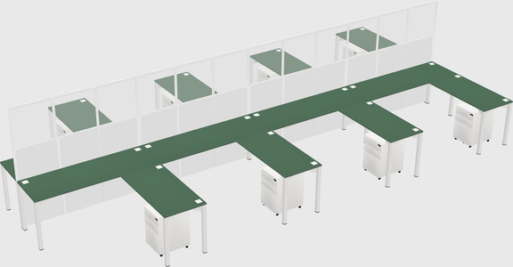 Shared l-shape cubicle