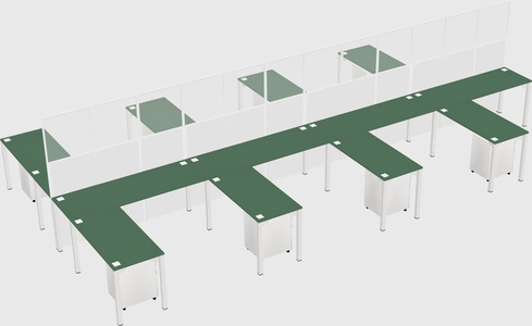 Shared l-shape cubicle