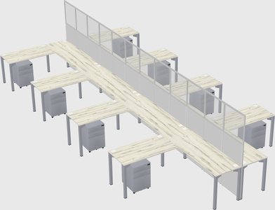 Shared l-shape cubicle