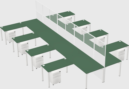 Shared l-shape cubicle