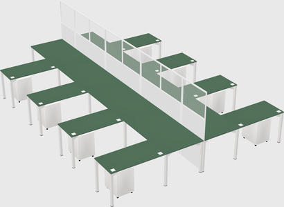 Shared l-shape cubicle