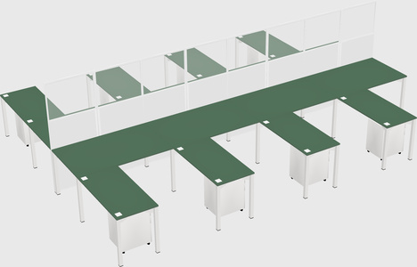 Shared l-shape cubicle