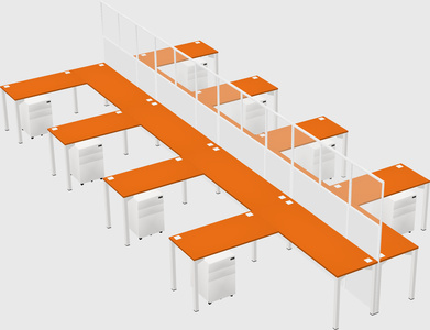 Shared l-shape cubicle
