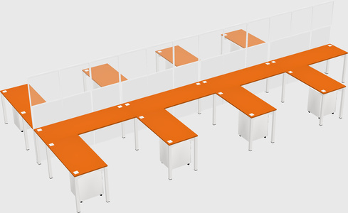 Shared l-shape cubicle