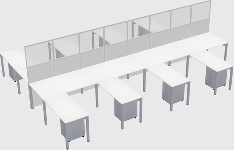Shared l-shape cubicle
