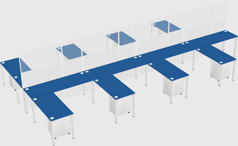 Shared l-shape cubicle