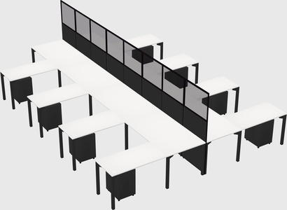 Shared l-shape cubicle