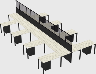 Shared l-shape cubicle