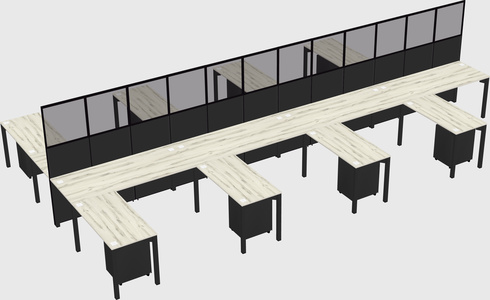 Shared l-shape cubicle