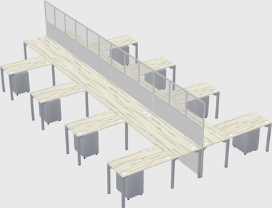 Shared l-shape cubicle