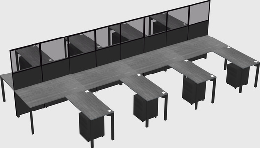 Shared l-shape cubicle