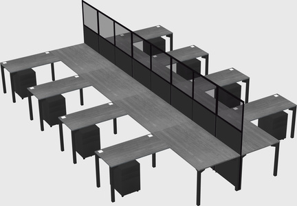 Shared l-shape cubicle