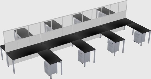 Shared l-shape cubicle