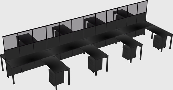 Shared l-shape cubicle