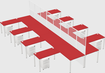 Shared l-shape cubicle
