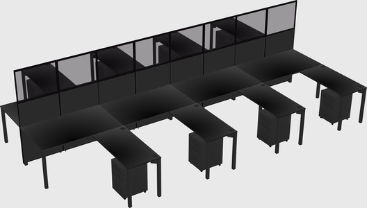 Shared l-shape cubicle