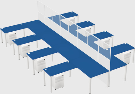 Shared l-shape cubicle
