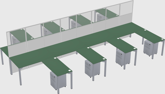 Shared l-shape cubicle
