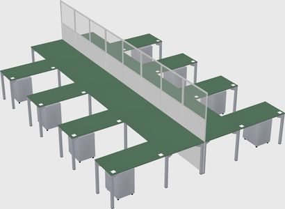 Shared l-shape cubicle