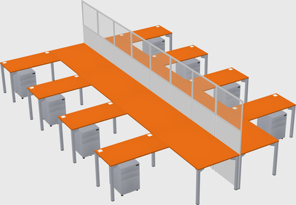 Shared l-shape cubicle