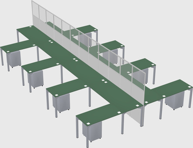 Shared l-shape cubicle