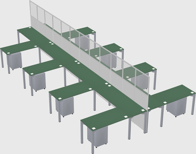 Shared l-shape cubicle