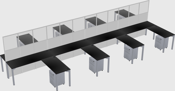 Shared l-shape cubicle