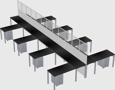 Shared l-shape cubicle
