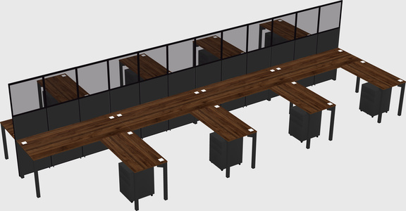 Shared l-shape cubicle
