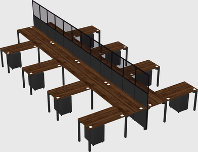 Shared l-shape cubicle