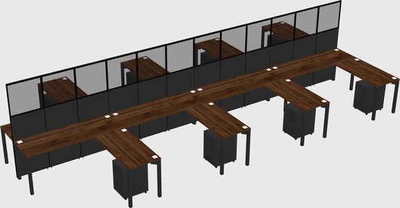 Shared l-shape cubicle