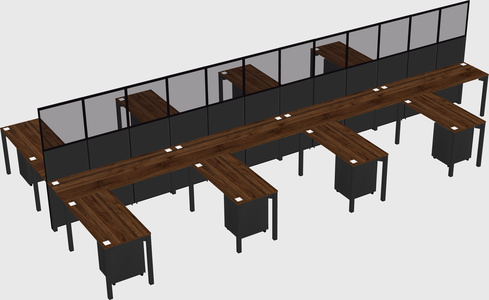 Shared l-shape cubicle