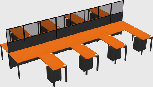 Shared l-shape cubicle
