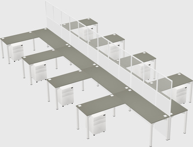 Shared l-shape cubicle
