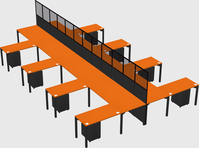 Shared l-shape cubicle