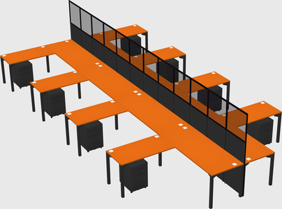 Shared l-shape cubicle